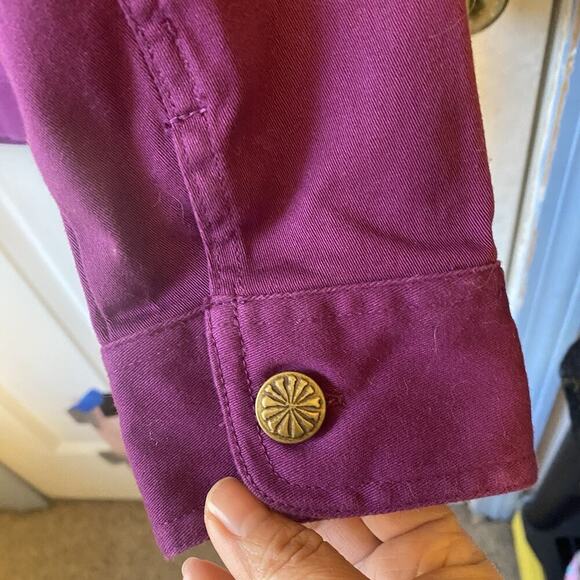 Trilllogy Morning Sun Embroidery Jacket Women S Purple Button Festival Outdoors - Picture 9 of 9